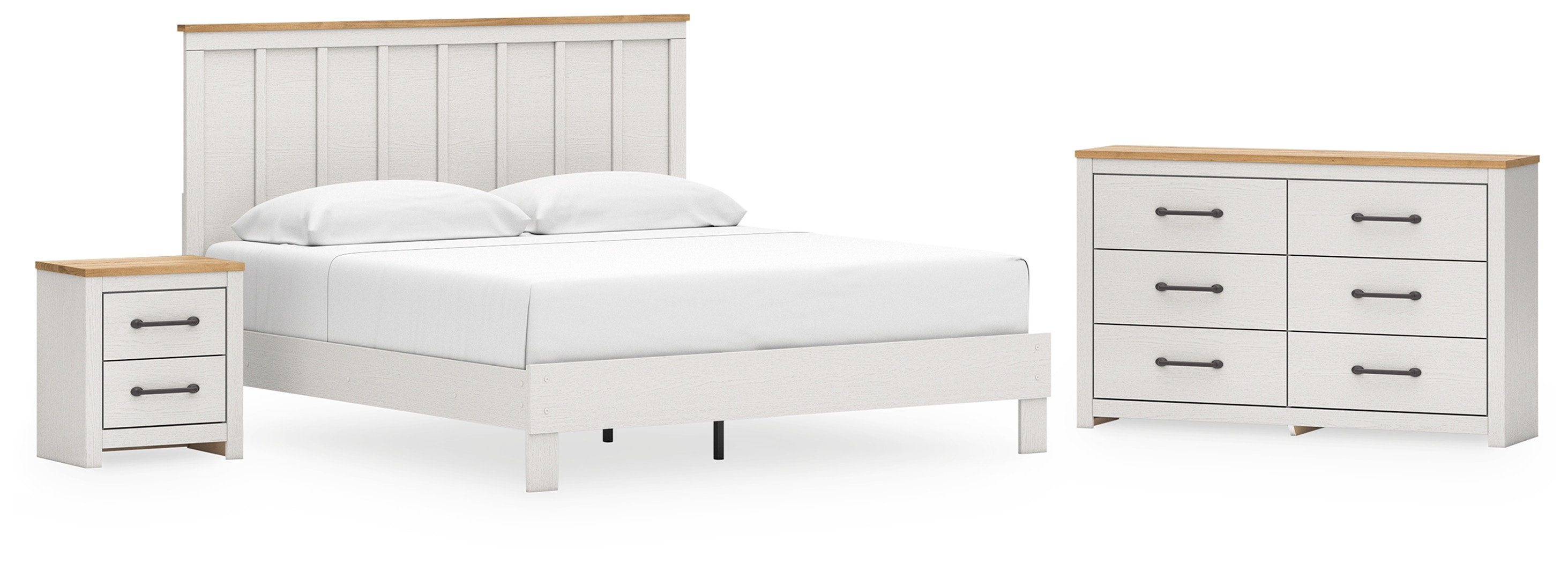 Benchcraft Bedroom Linnocreek King Panel Bed, Dresser and