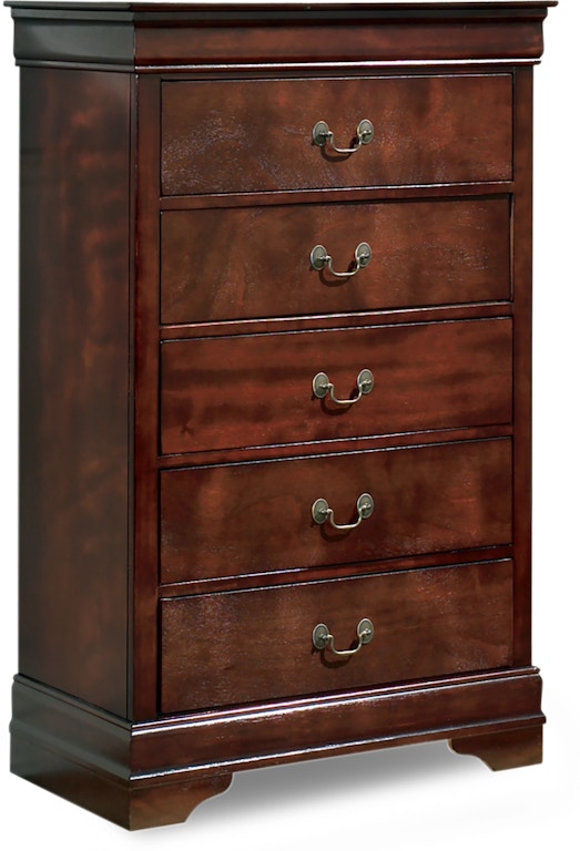 Coaster Louis Philippe 5-Drawer Chest, Cherry