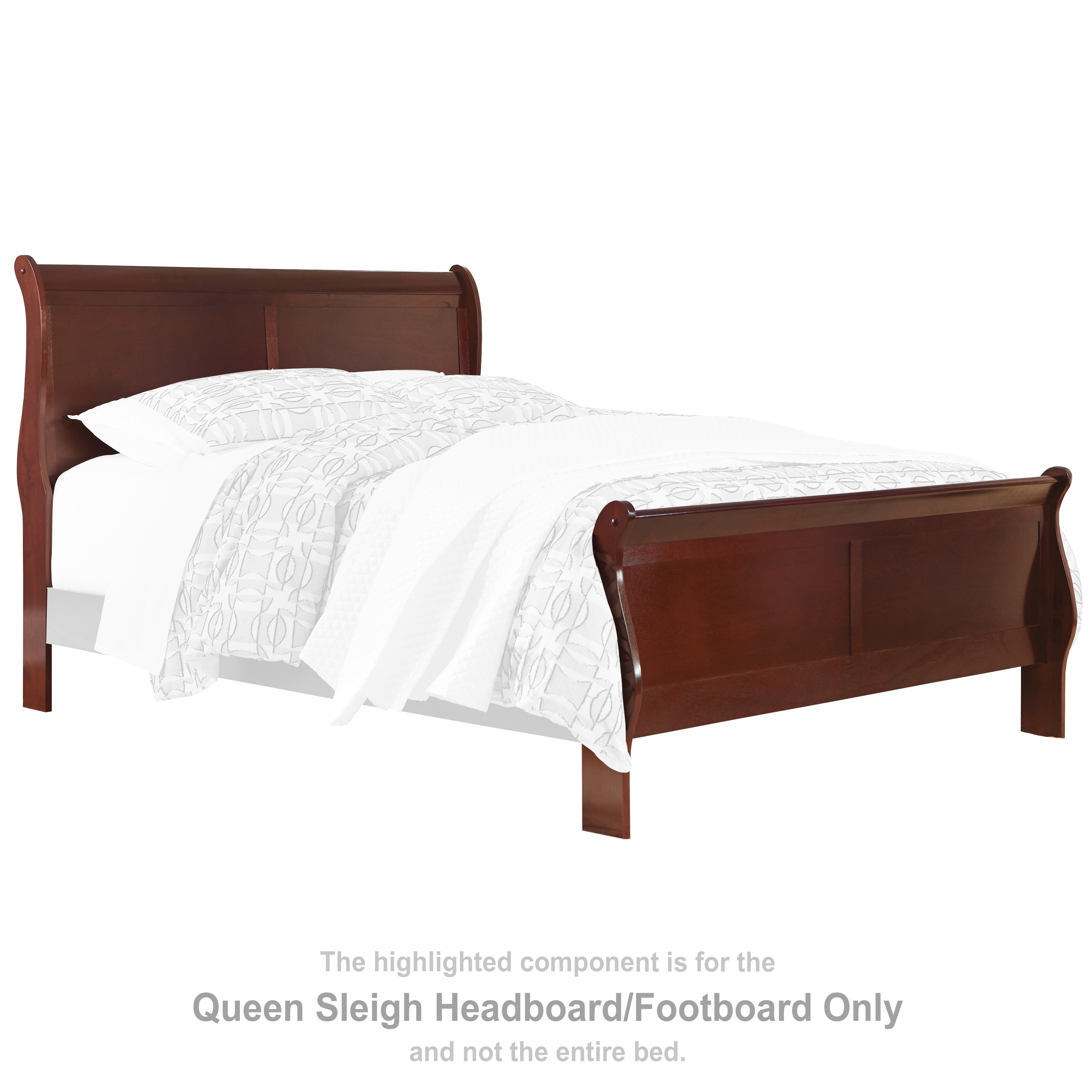 Queen sleigh headboard and outlet footboard