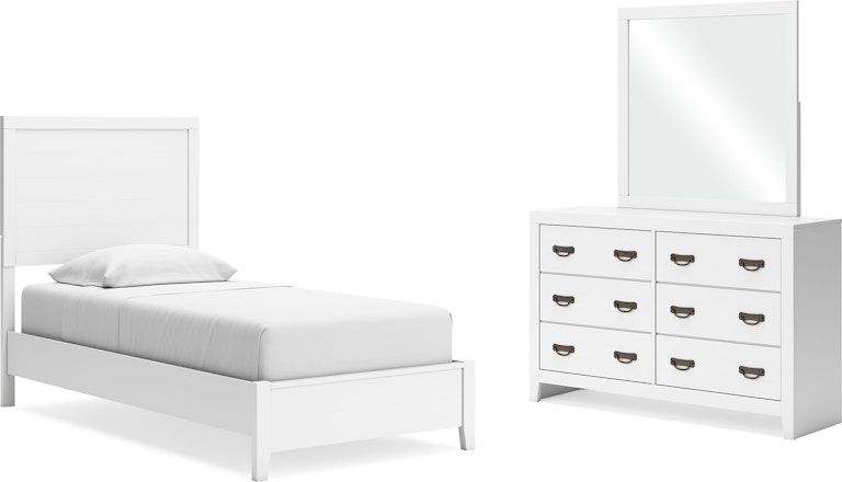 Signature Design by Ashley Binterglen Twin Panel Bed, Dresser and Mirror B427B3