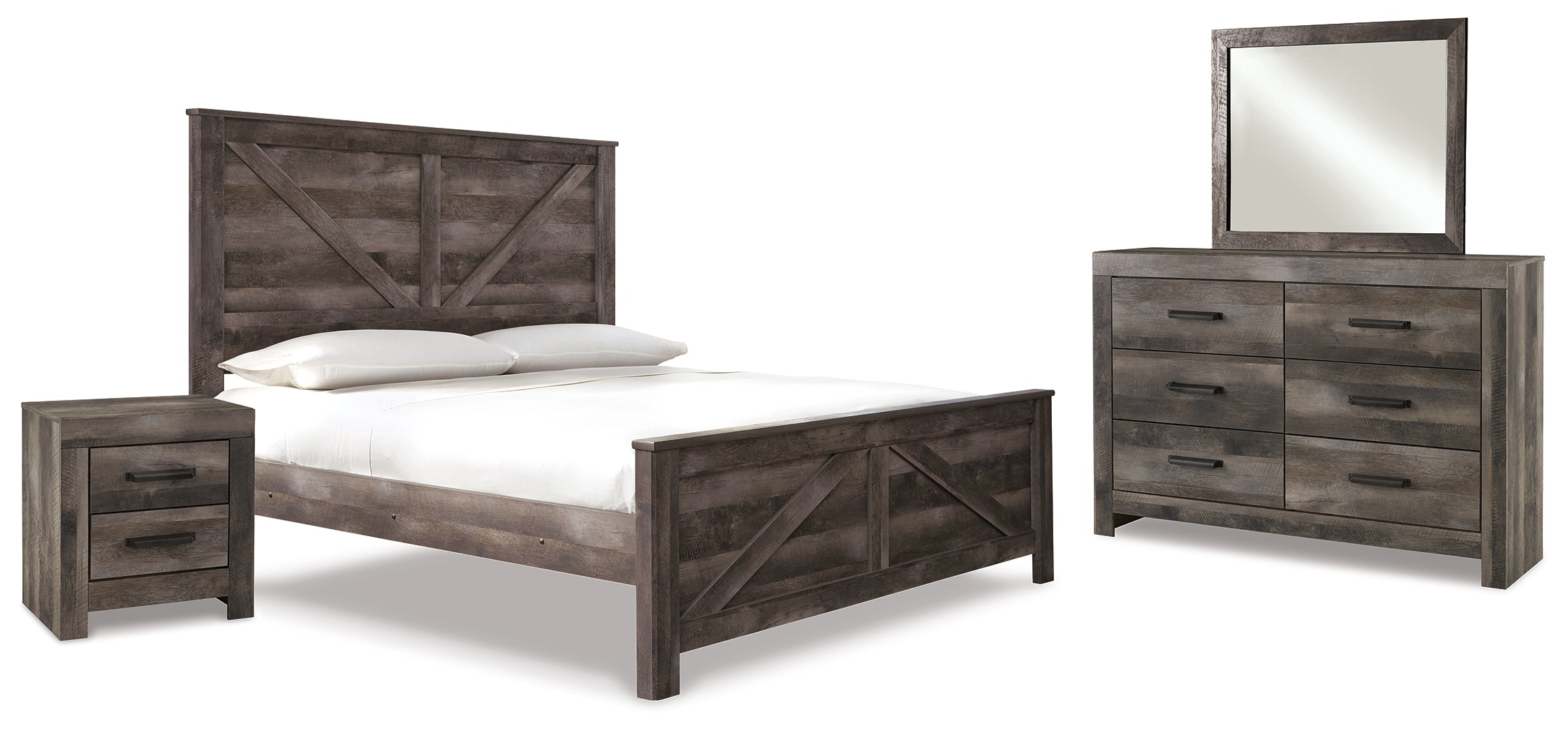 Signature Design by Ashley Bedroom Wynnlow King Crossbuck Panel Bed