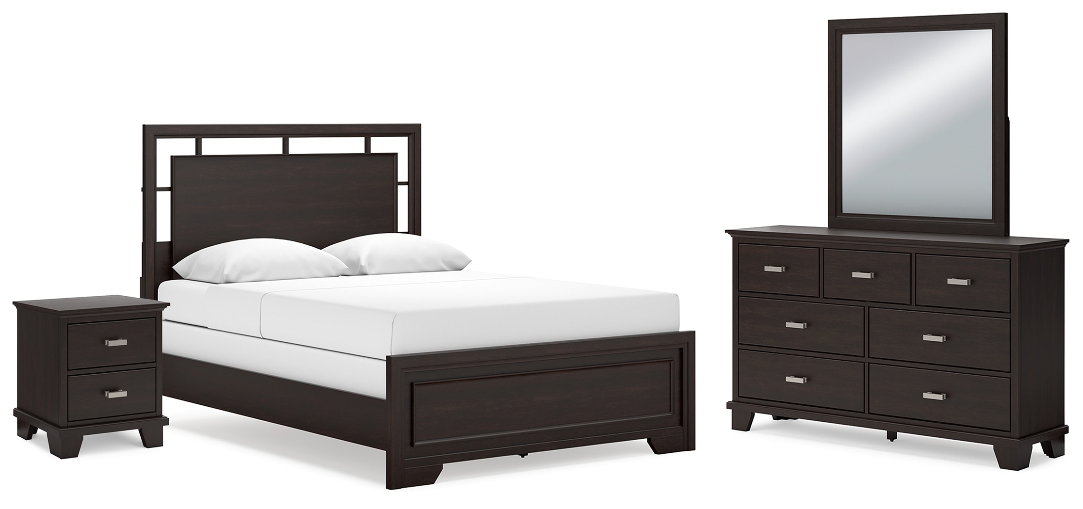 Ashley Covetown Covetown Queen Panel Bed, Dresser, Mirror and