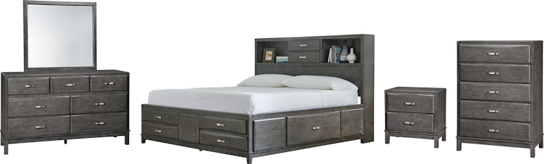 Signature Design by Ashley Caitbrook Queen Storage Bed, Dresser, Mirror, Chest and Nightstand B476B14