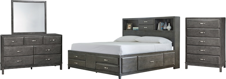 Signature Design by Ashley Caitbrook Queen Storage Bed, Dresser, Mirror and Chest B476B15