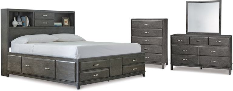 Signature Design by Ashley Caitbrook California King Storage Bed, Dresser, Mirror and Chest B476B11