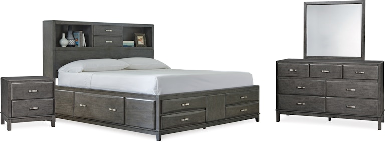 Signature Design by Ashley Caitbrook King Storage Bed, Dresser, Mirror and Nightstand B476B16