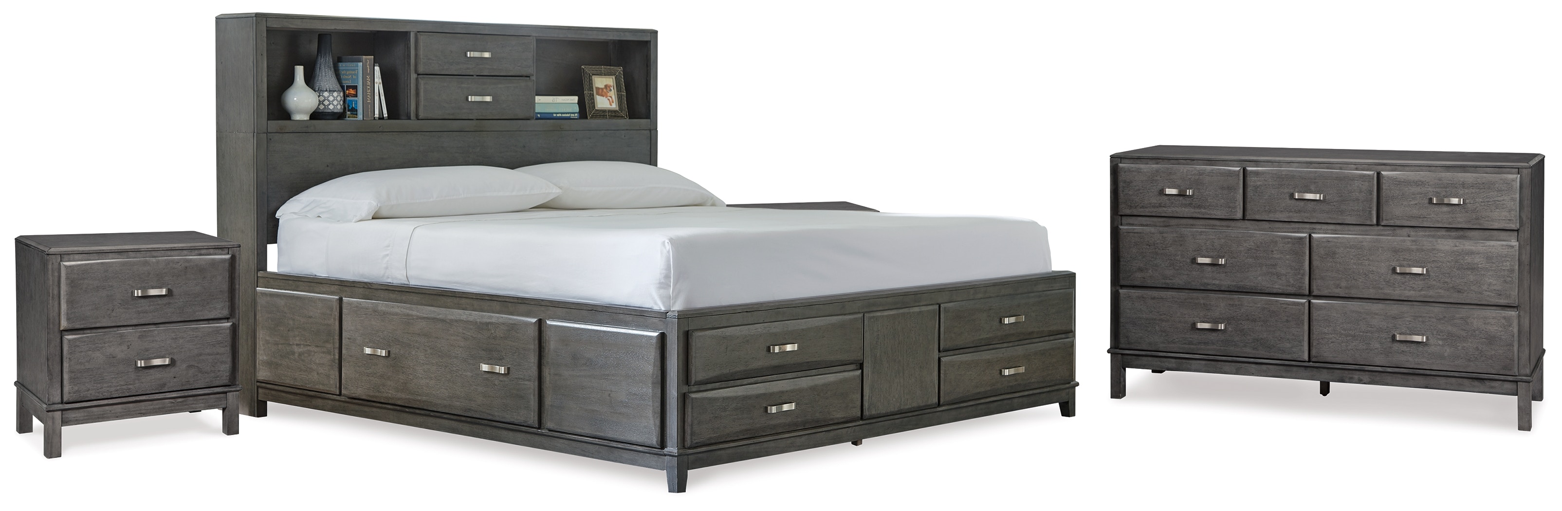 Brook XL アッシュグレー Signature Design by Ashley Bedroom Caitbrook Queen Storage Bed