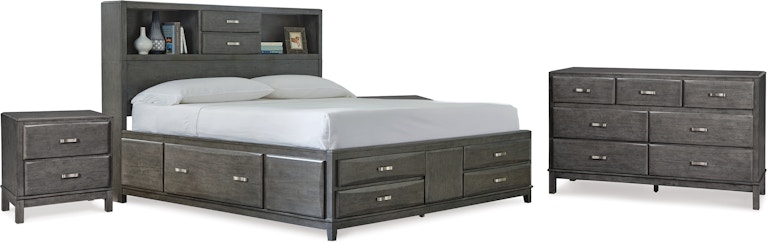 Signature Design by Ashley Caitbrook Queen Storage Bed, Dresser and 2 Nightstands B476B22