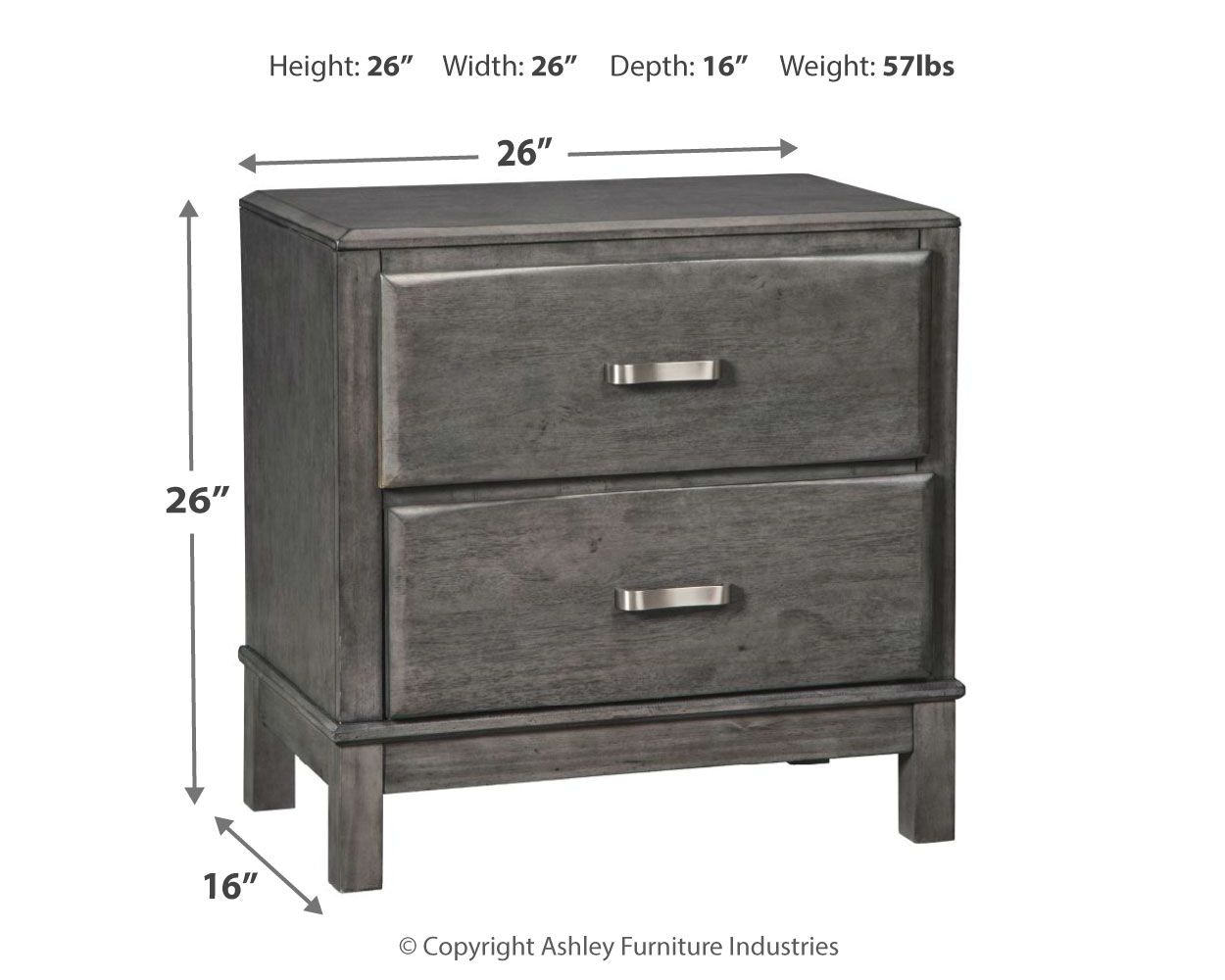 Shop our Caitbrook Gray Nightstand by Signature Design by Ashley B476