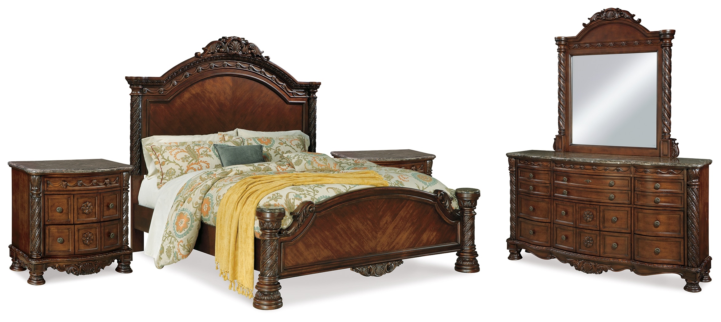 Ashley north shore king store bedroom set