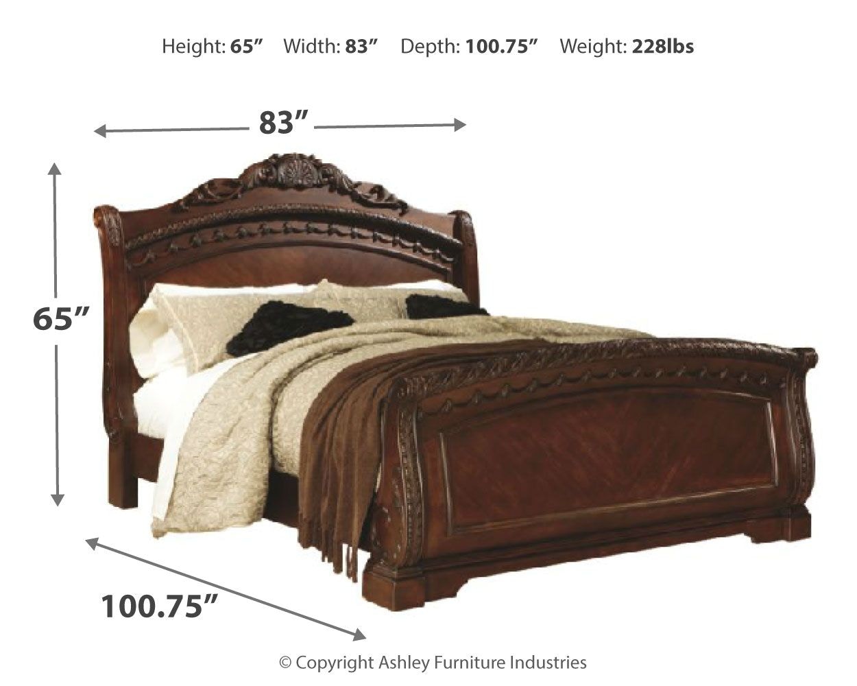 Ashley Millennium Bedroom North Shore California King Sleigh Bed