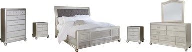 Ashley Coralayne 6 Piece King Upholstered Bedroom Set B650-31-136-46-78-76-93  - Portland, OR