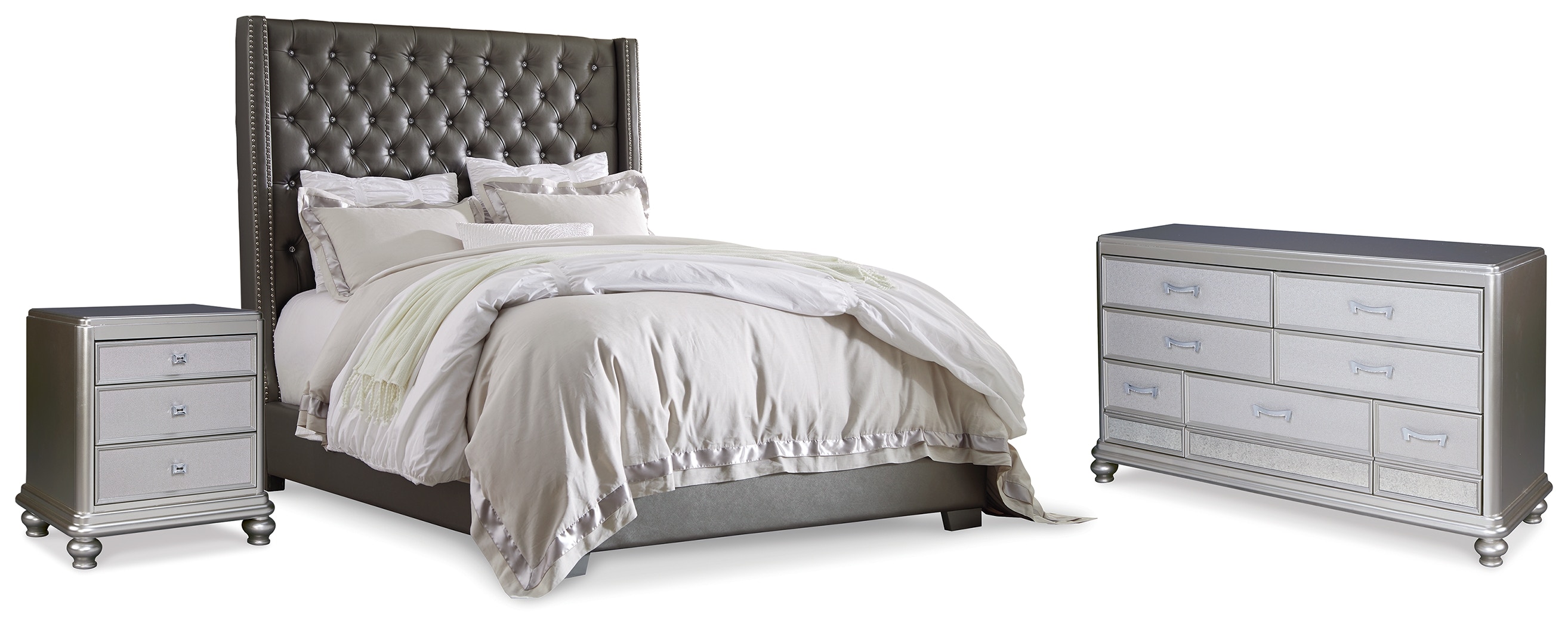 Coralayne gray queen upholstered bed hotsell