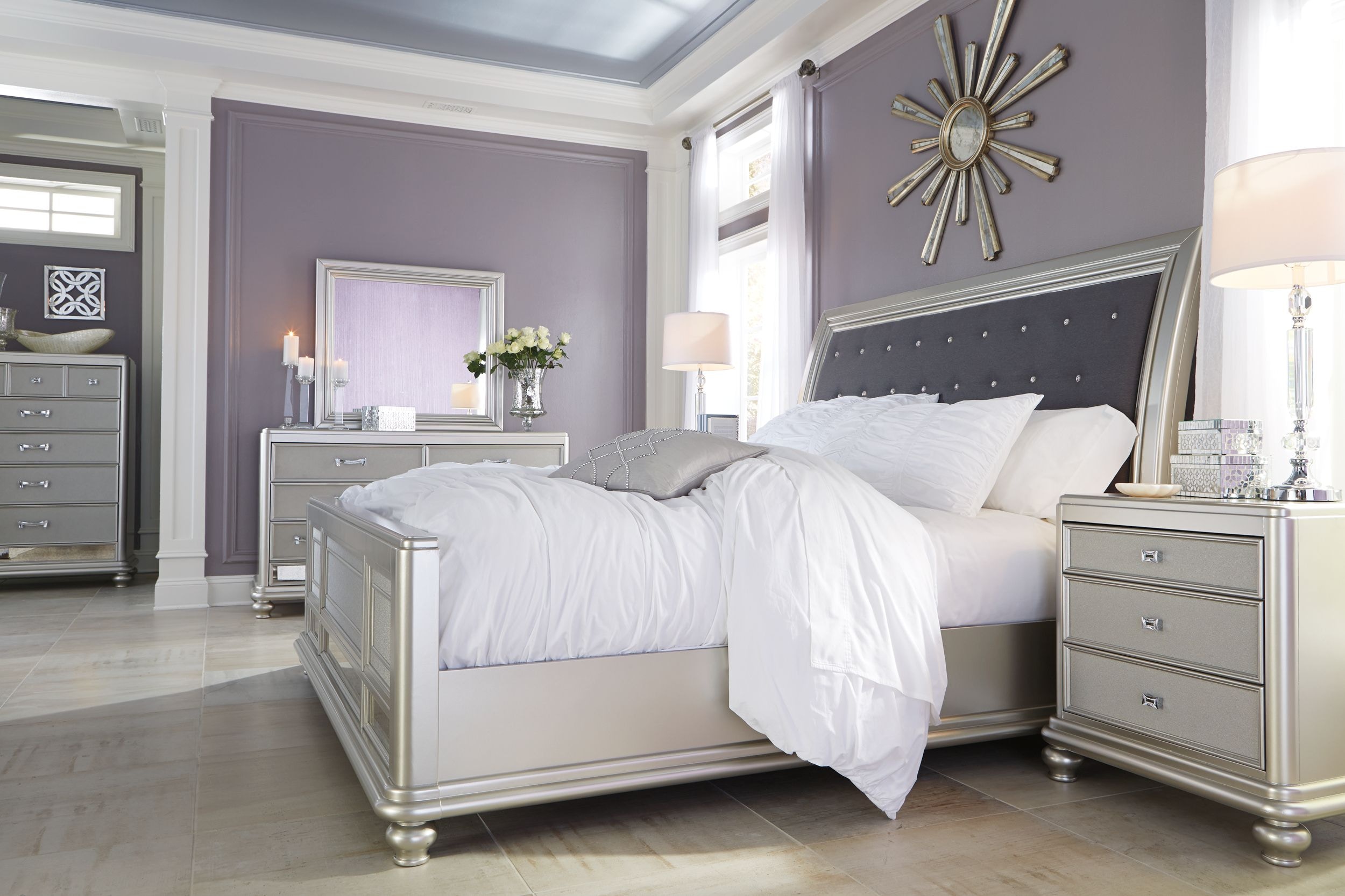 Signature Design by Ashley Bedroom Coralayne King Sleigh Bed