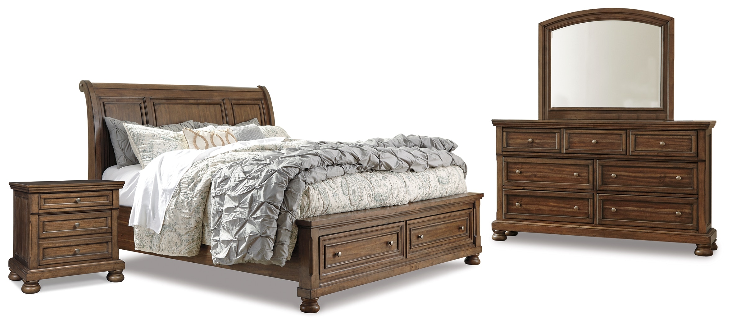 Signature Design By Ashley Bedroom Flynnter Queen Sleigh Storage Bed ...