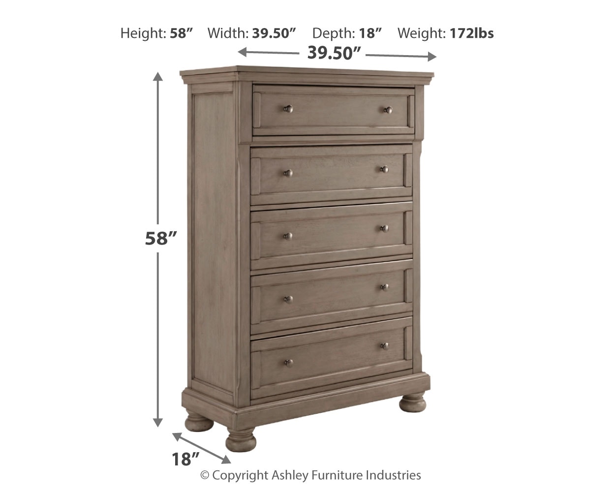 Signature Design by Ashley Bedroom Lettner Chest of Drawers