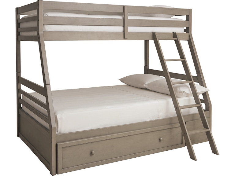 Signature Design By Ashley Youth Lettner Twin Over Full Bunk Bed With 1  Large Storage Drawer
