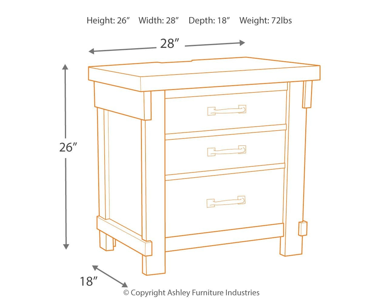 Ashley furniture store brashland nightstand