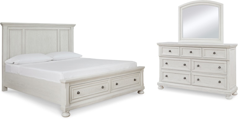 Signature Design by Ashley Robbinsdale Queen Panel Storage Bed, Dresser and Mirror B742B30