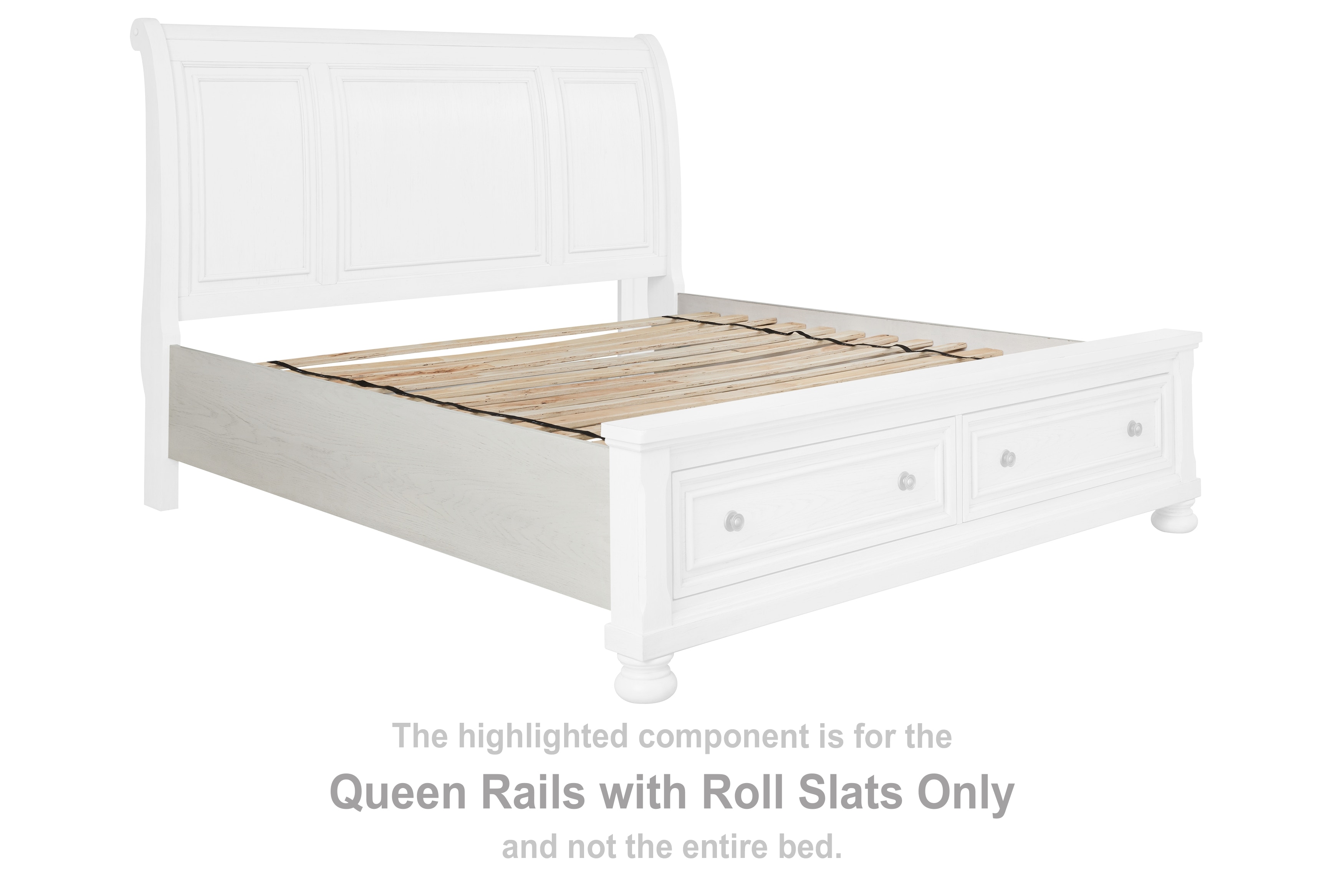 Queen bed deals rails and slats