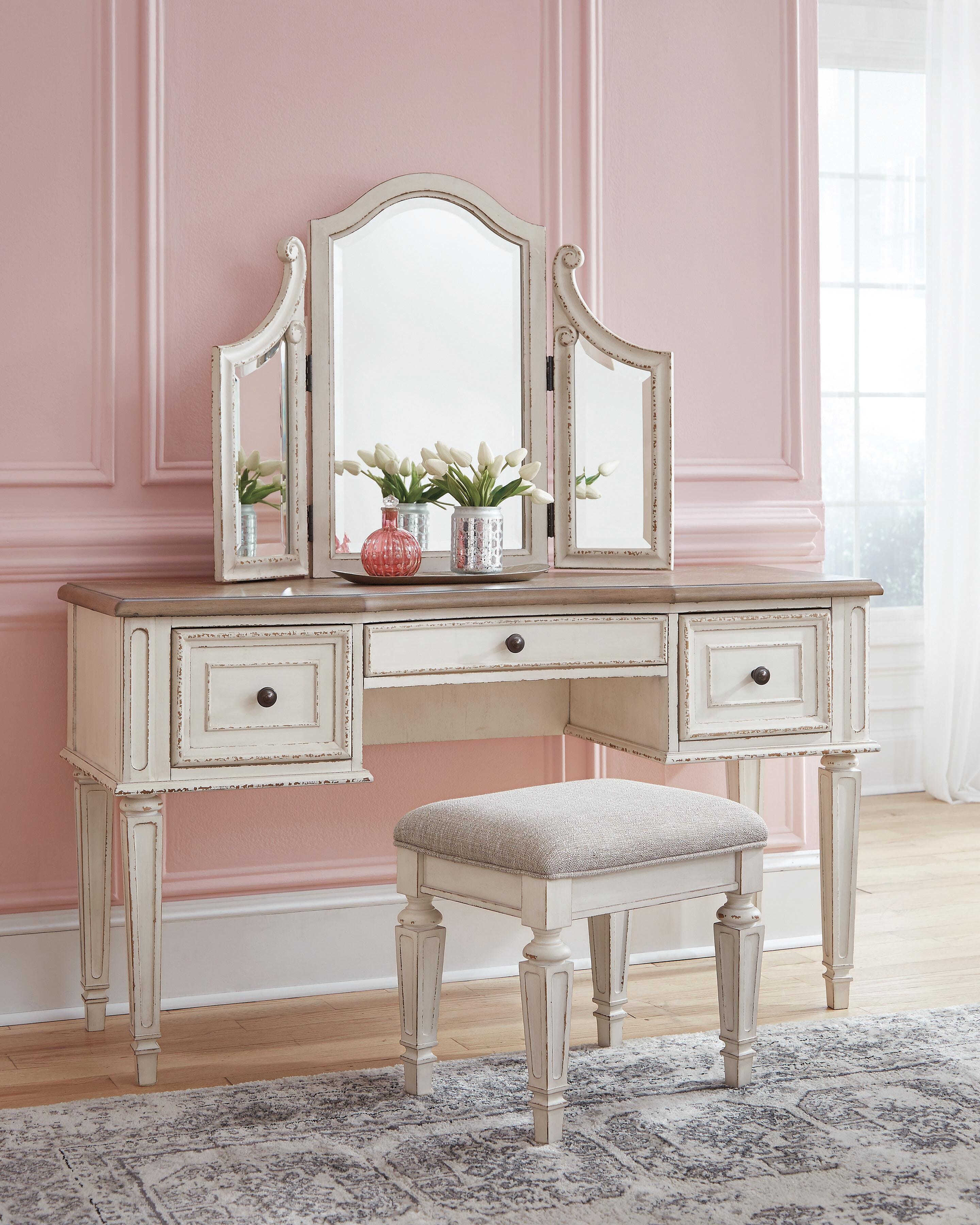 Signature Design by Ashley Bedroom Realyn Vanity and Mirror with