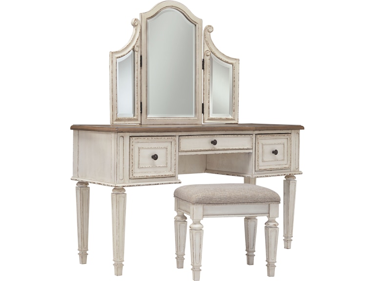 Signature Design by Ashley Realyn Vanity and Mirror with Stool B743-22 B743-22