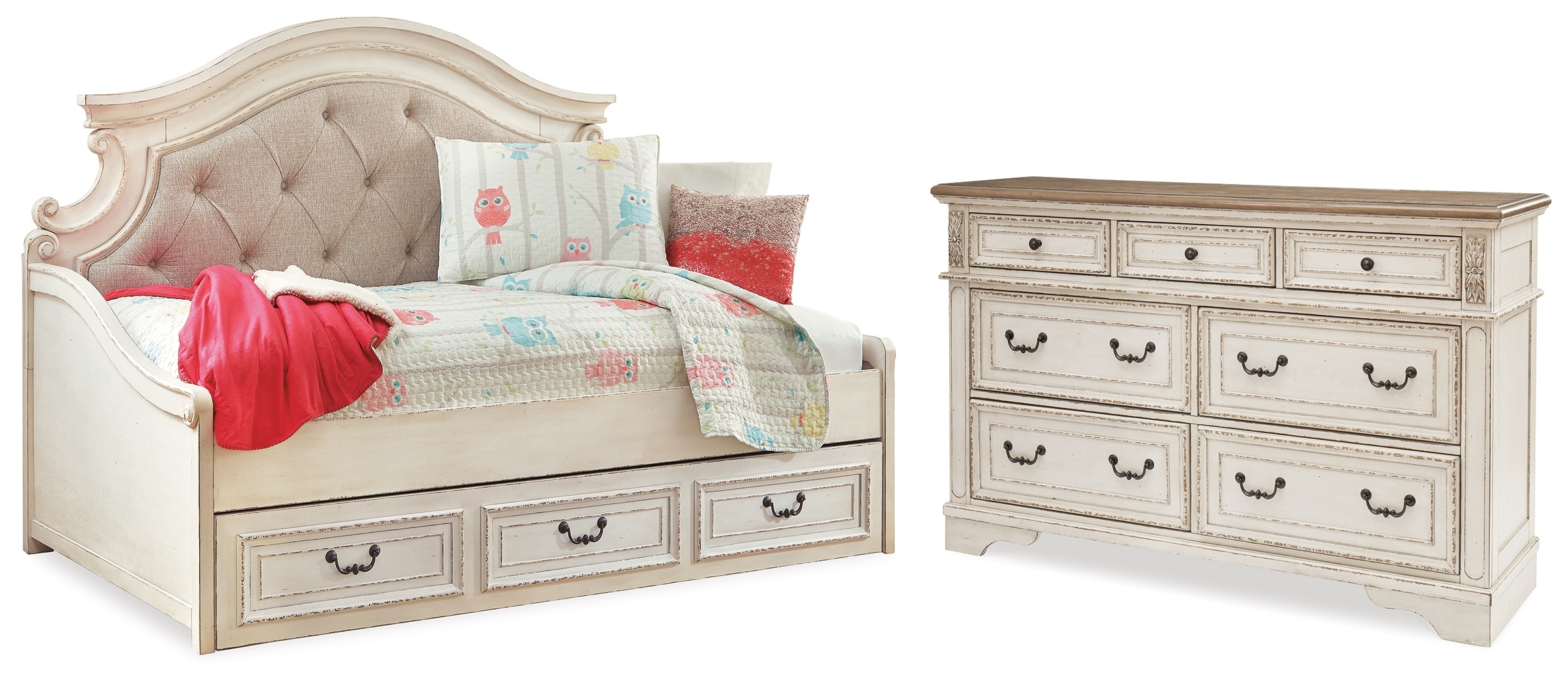 Twin popular daybed with clearance trundle ashley