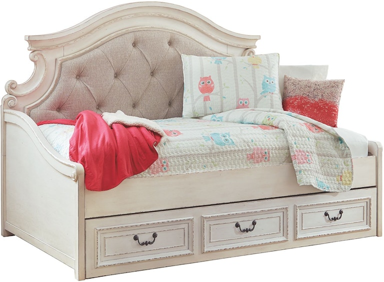 Signature Design by Ashley Realyn Twin Upholstered Daybed with 1 Large Storage Drawer B743B15 ASK743DB