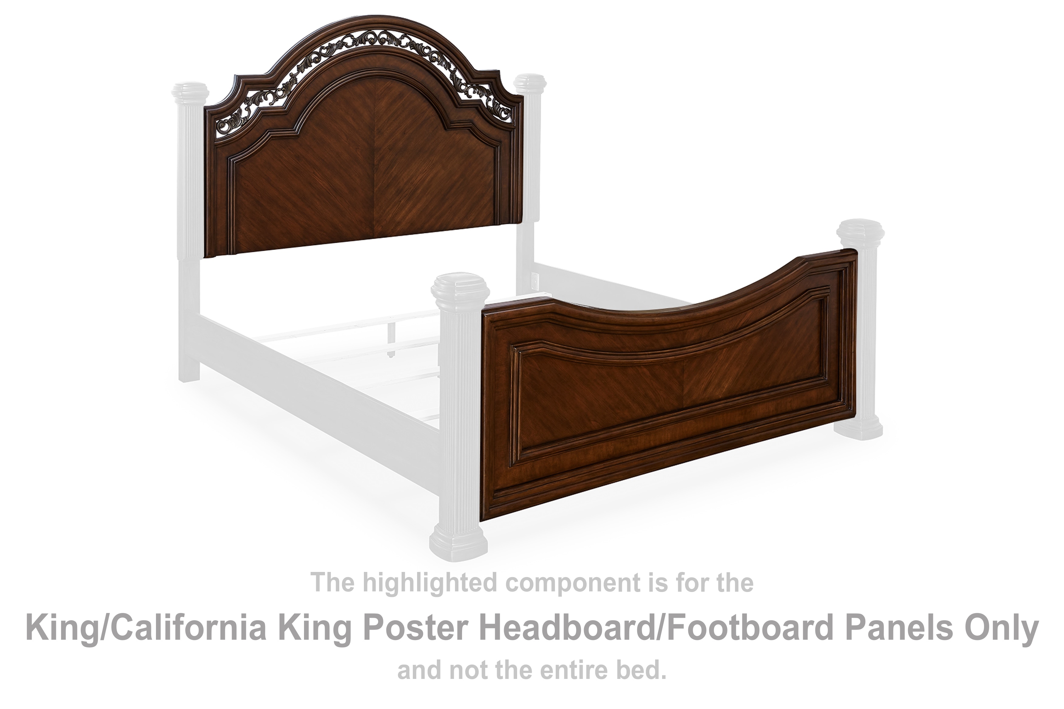 Cal king bed frame headboard deals footboard