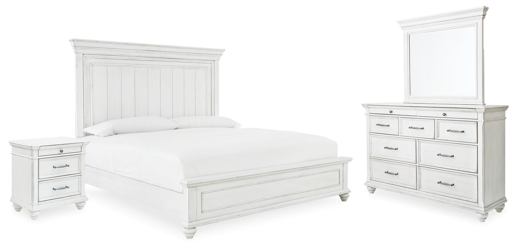Benchcraft Kanwyn King Panel Bed, Dresser, Mirror and Nightstand 