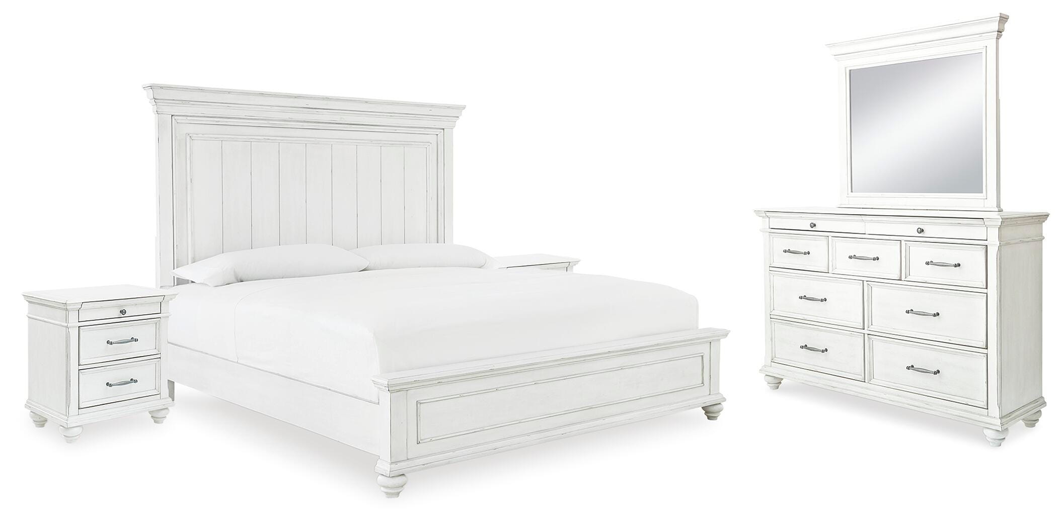 Benchcraft Kanwyn Queen Panel Bed, Dresser, Mirror and 2 Nightstands 