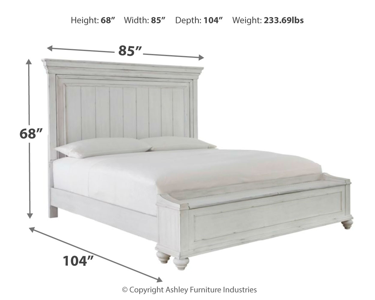 Benchcraft Bedroom Kanwyn King Storage Panel Bed and Dresser B777B24 Gardner Outlet Furniture