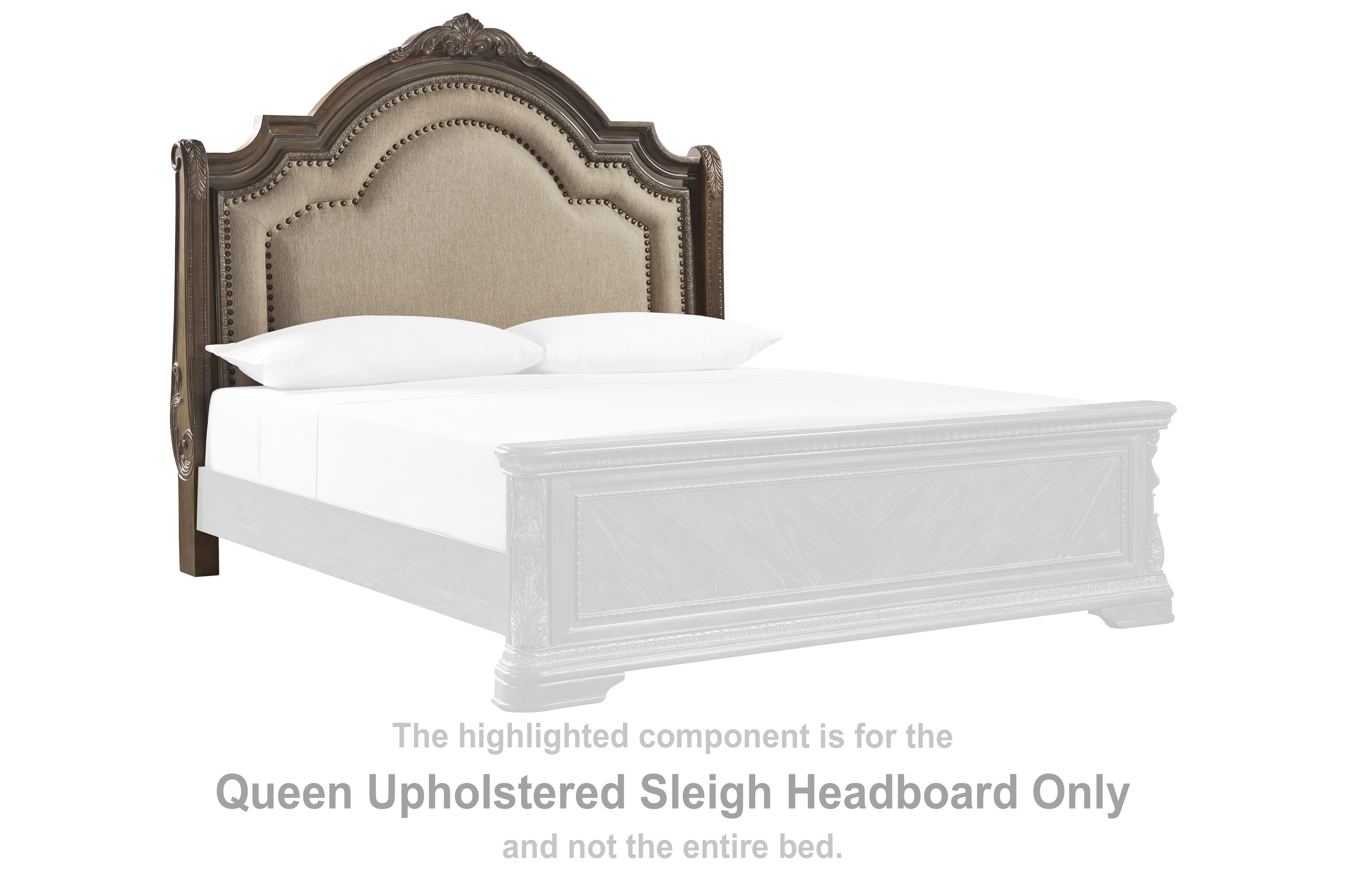 Ashley upholstered store sleigh bed