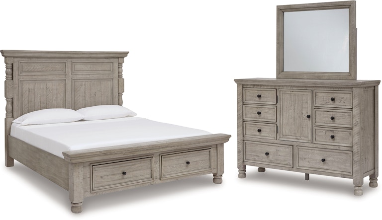 Millennium Harrastone Queen Panel Bed, Dresser and Mirror B816B3