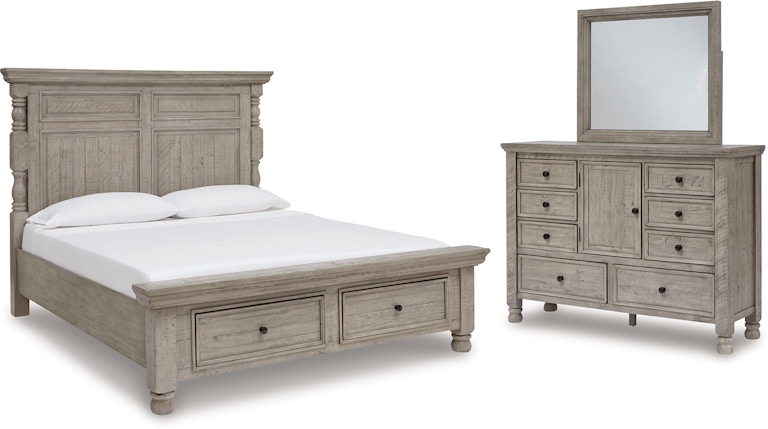 Millennium Harrastone King Panel Bed, Dresser and Mirror B816B6