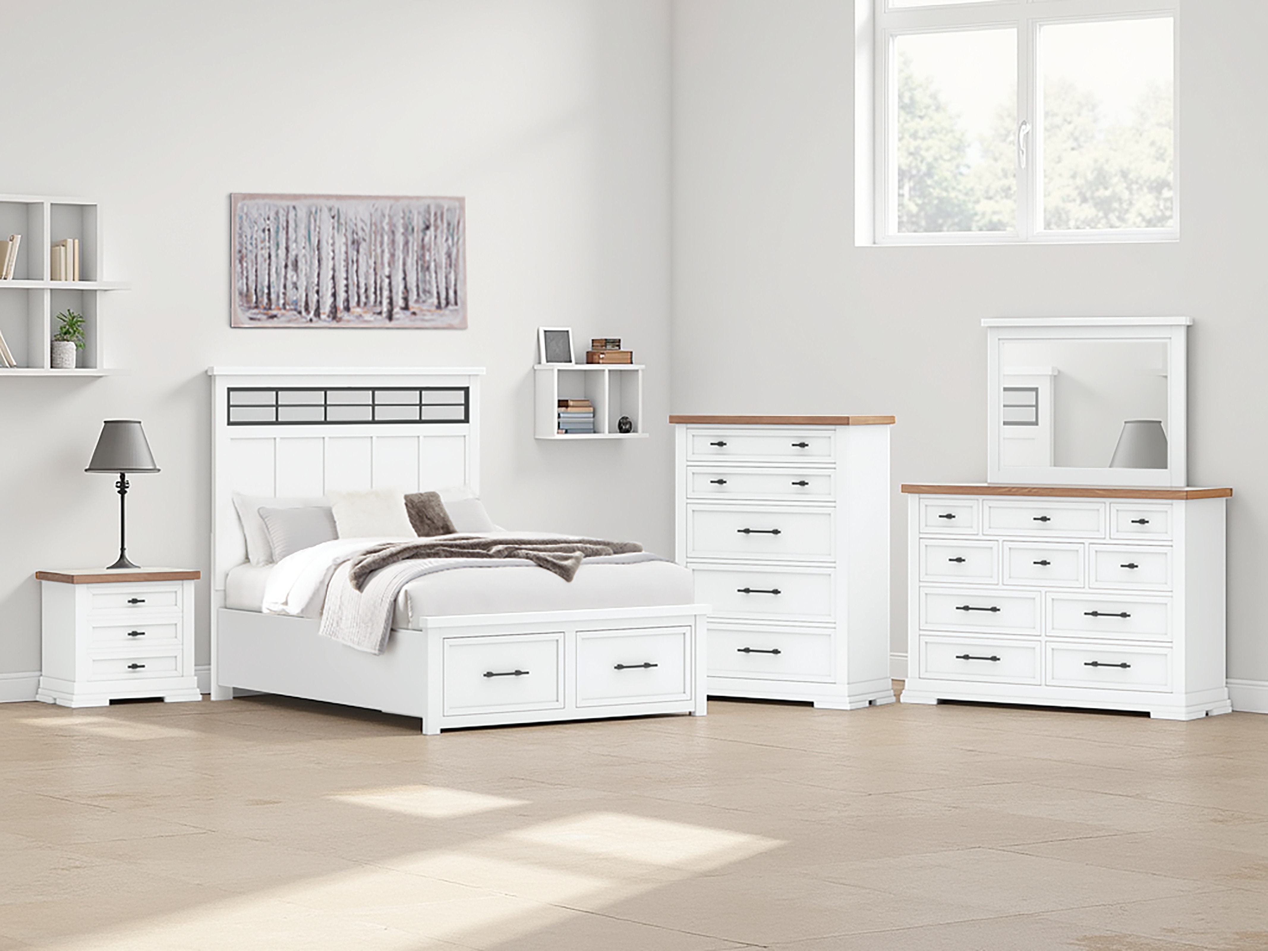 D-ROOM⭐️ Benchcraft Bedroom Ashbryn Queen Panel Storage Bed B844B2
