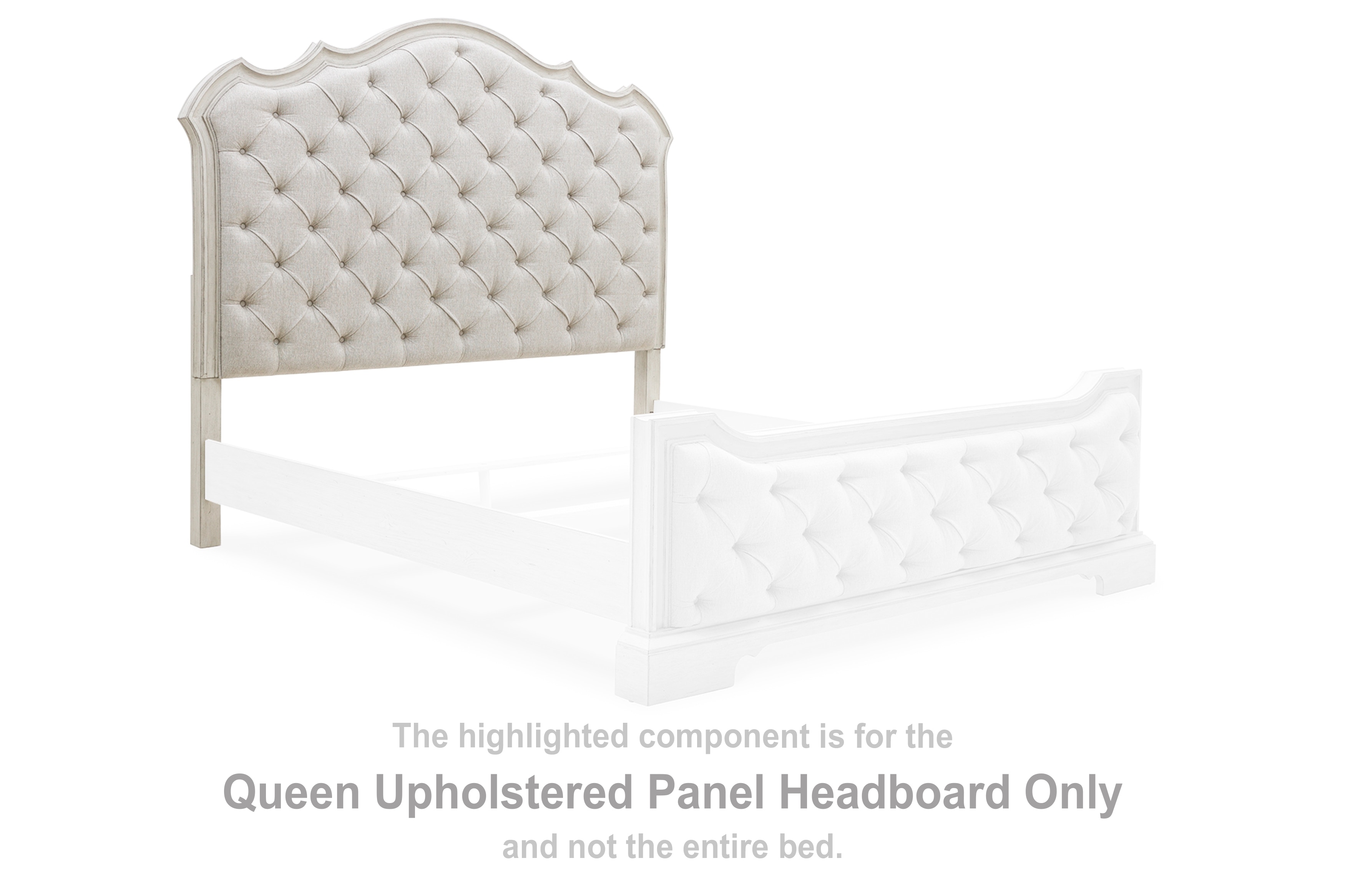 White upholstered panel deals headboard