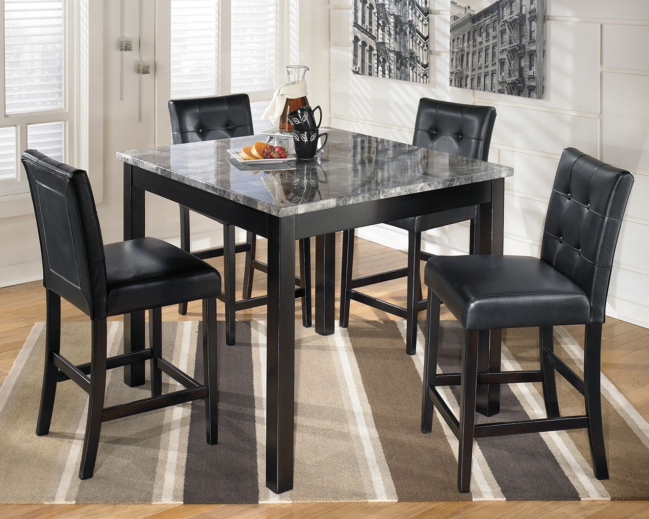 Dining counter deals height chairs