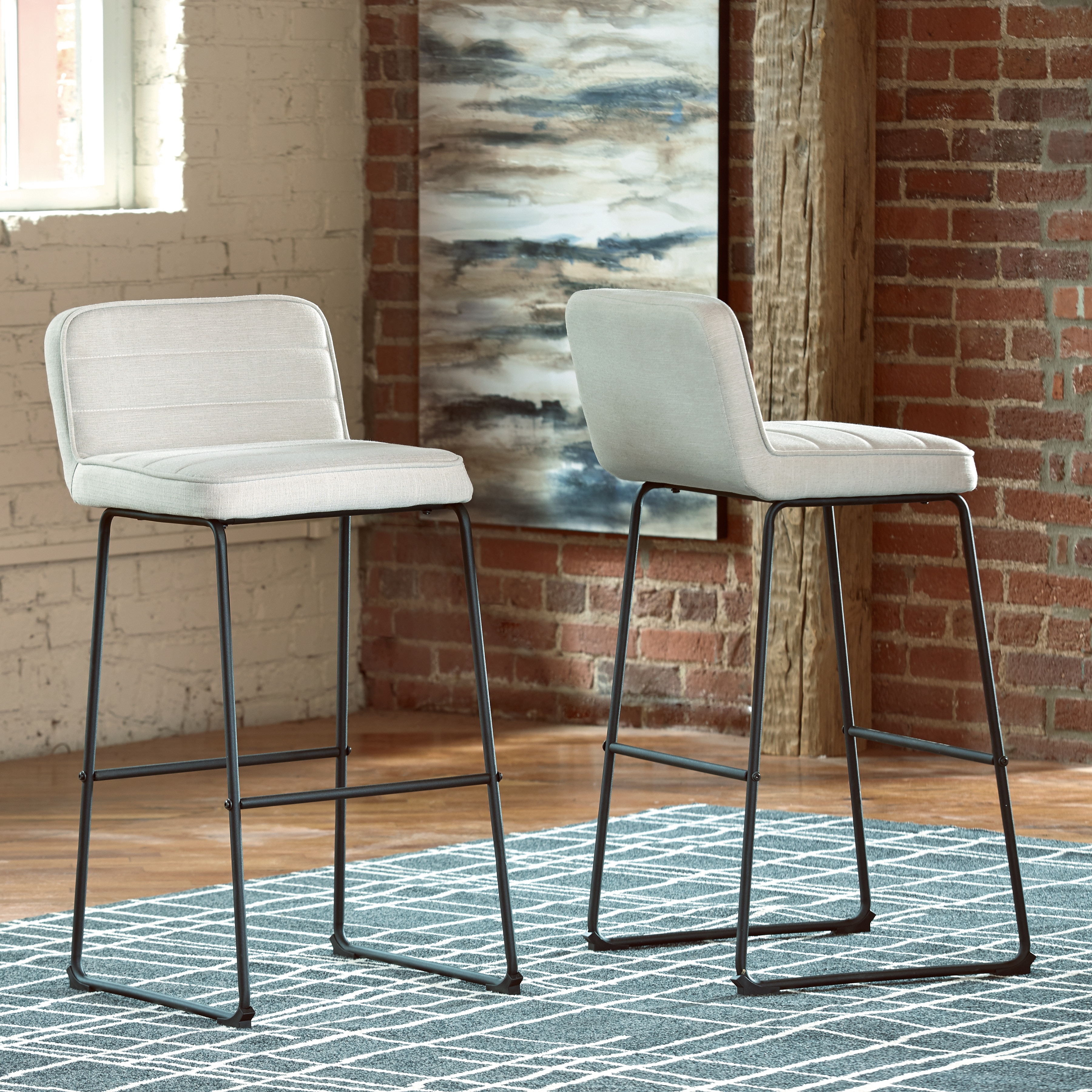 Ashley white bar stools discount