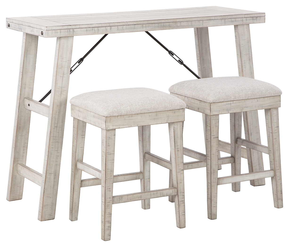 White bar stools set best sale of 3