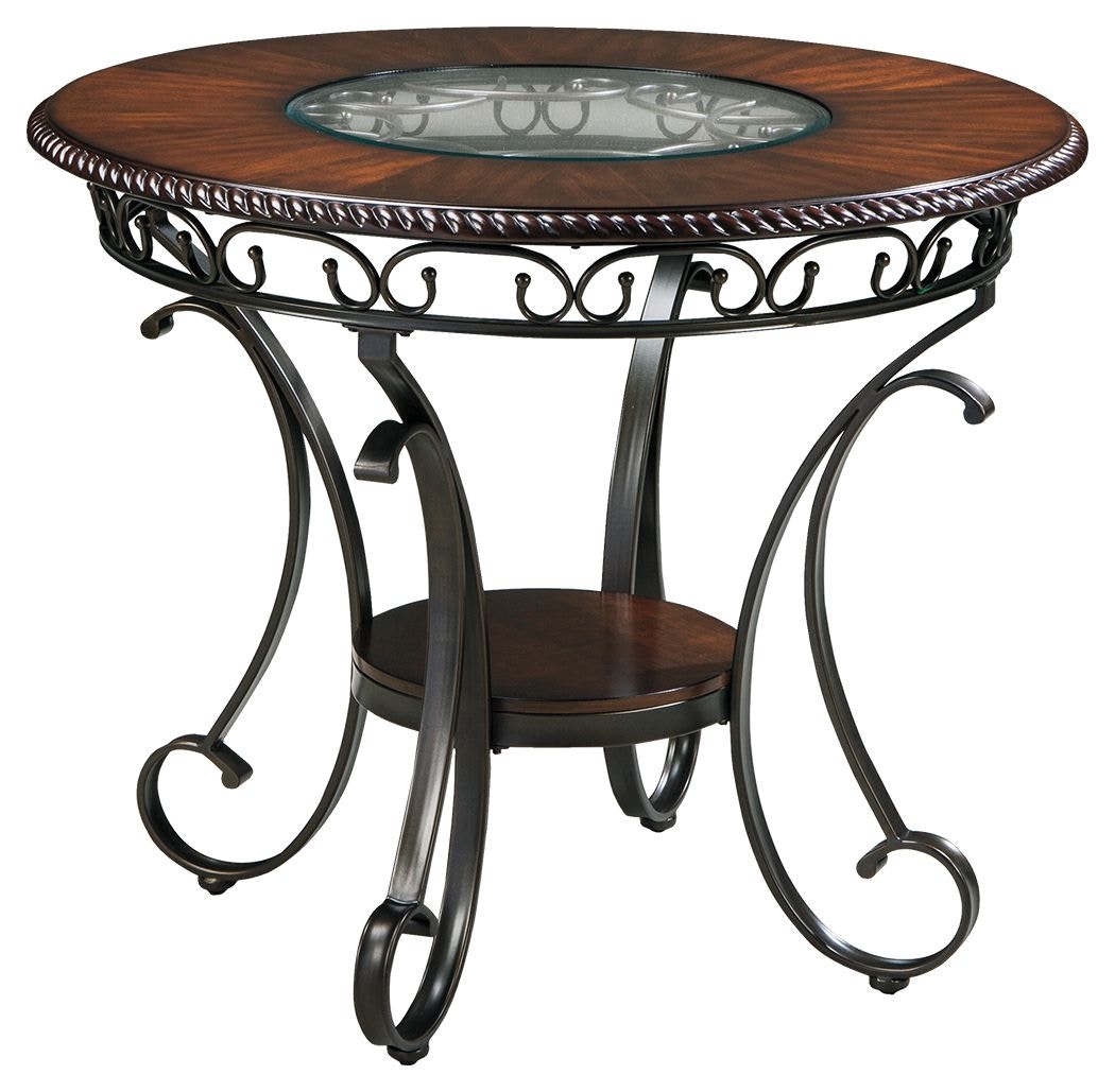 ashley round glass dining table