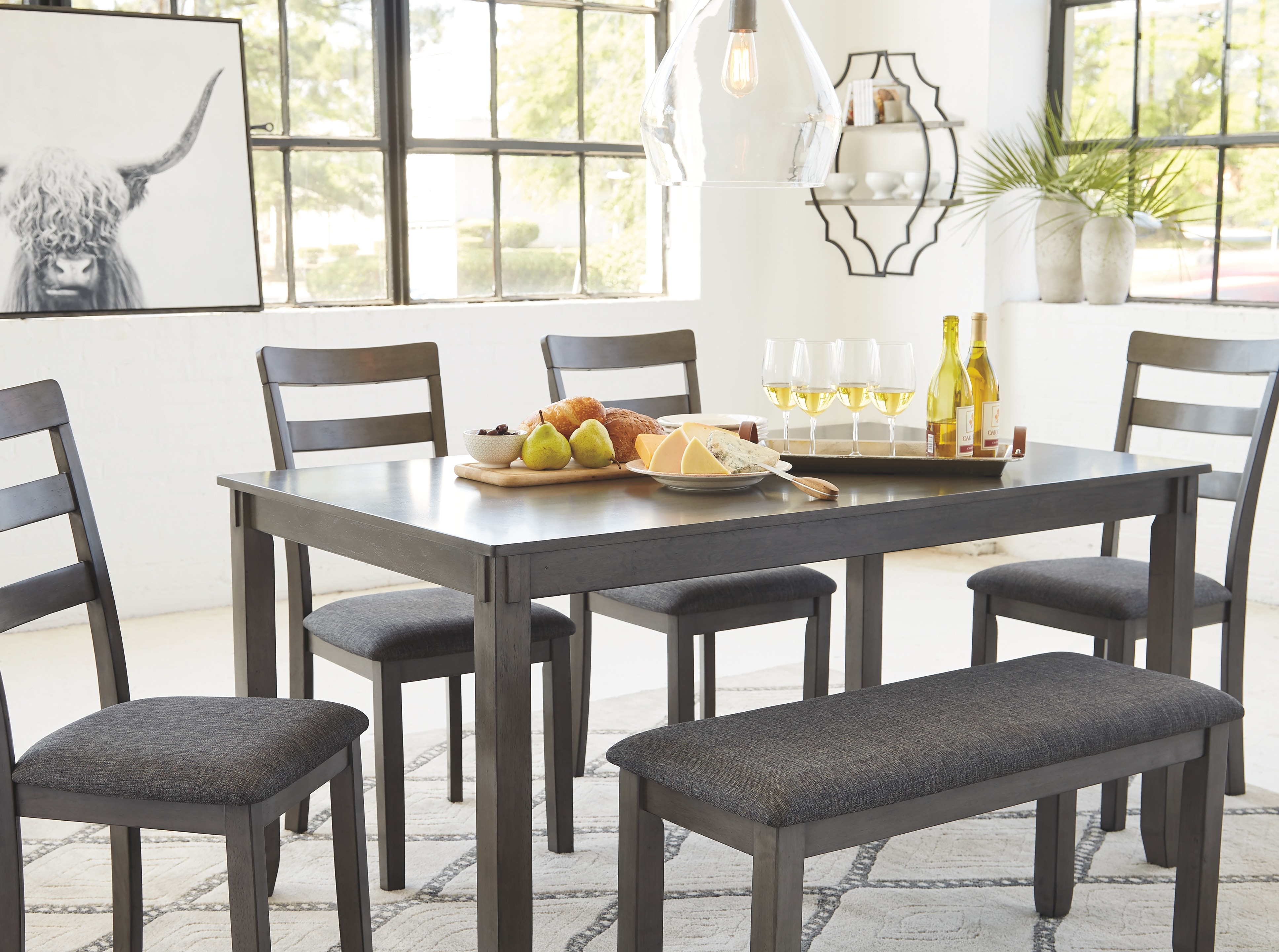 extendable modern dining table set