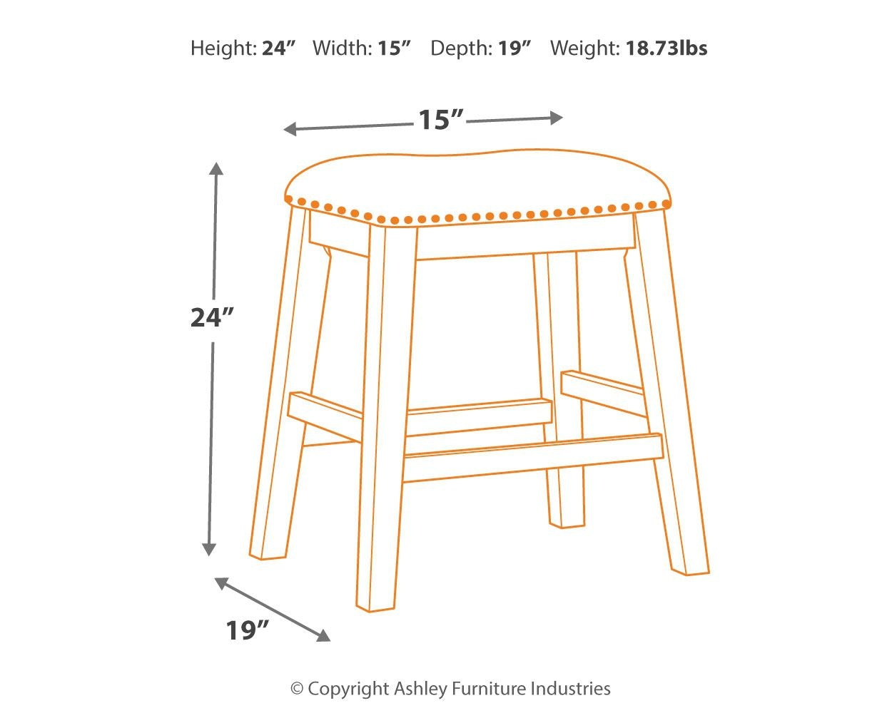 Ashley Caitbrook Caitbrook Counter Height Upholstered Bar Stool (Set of