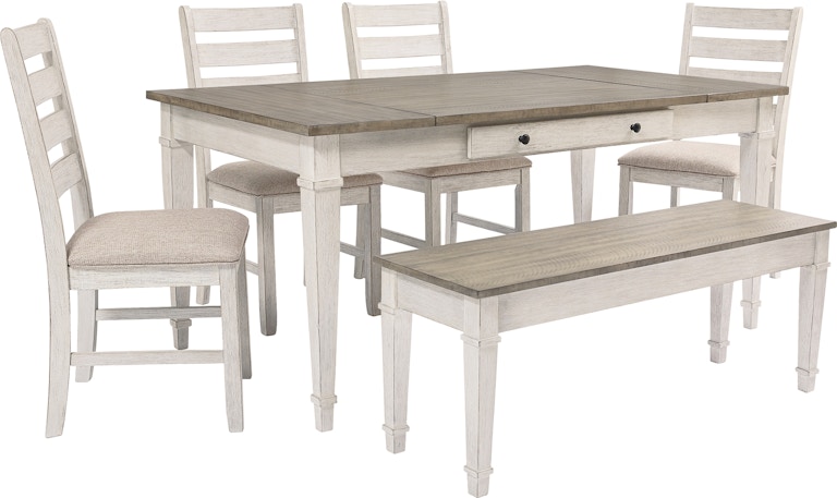 Signature Design by Ashley Skempton Dining Table, 4 Chairs, and Bench D394D5