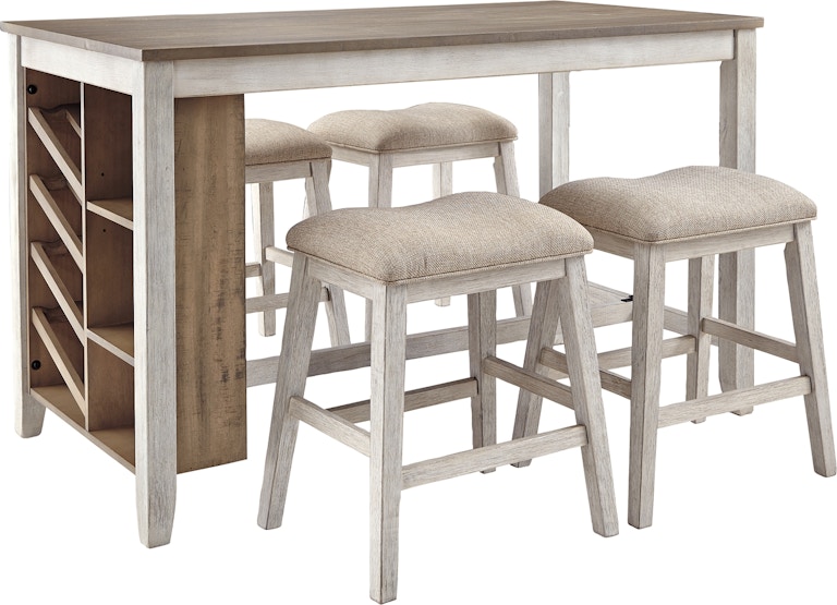 Signature Design by Ashley Skempton Counter Height Dining Table and 4 Barstools D394D3 D394D3