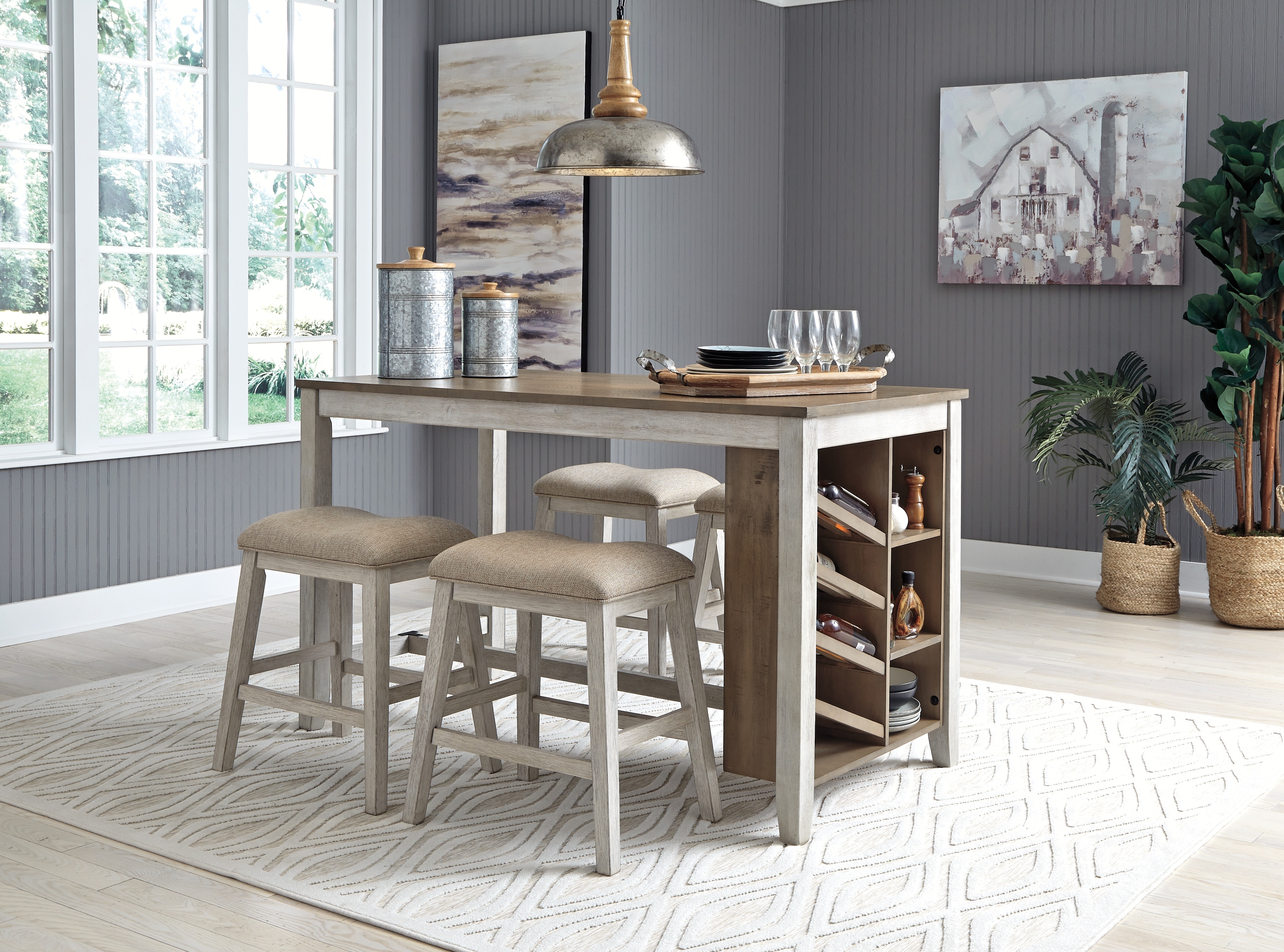 Skempton counter store height dining set