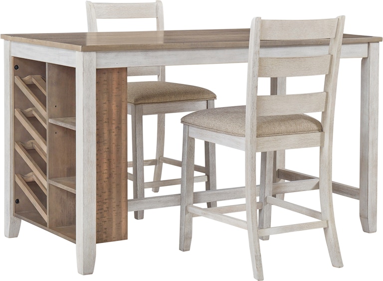 Signature Design by Ashley Skempton Counter Height Dining Table and 2 Barstools D394D6 D394D6