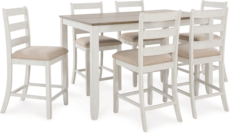 Signature Design by Ashley Skempton Counter Height Dining Table and Bar Stools (Set of 7) D394-423