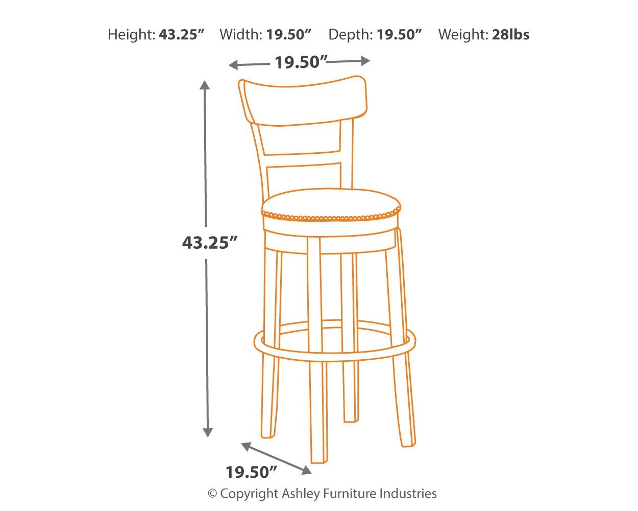 Signature Design by Ashley Casual Dining Pinnadel Bar Height Bar Stool