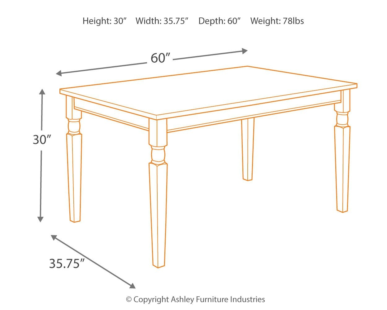 Signature Design by Ashley Casual Dining Whitesburg Dining Table